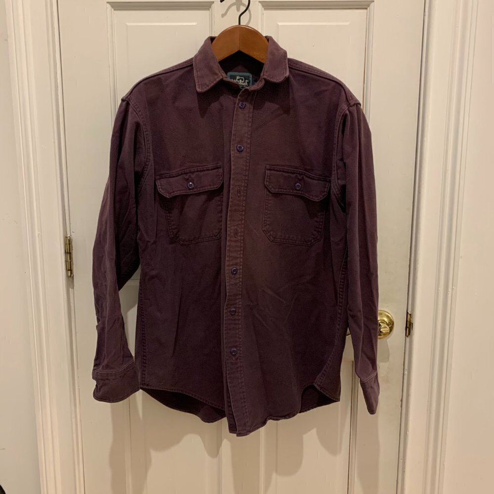 Vintage USA made WOOLRICH flannel camp shirt Heavy Chamois Work Overcoat
